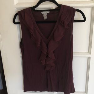 Maroon ruffle top